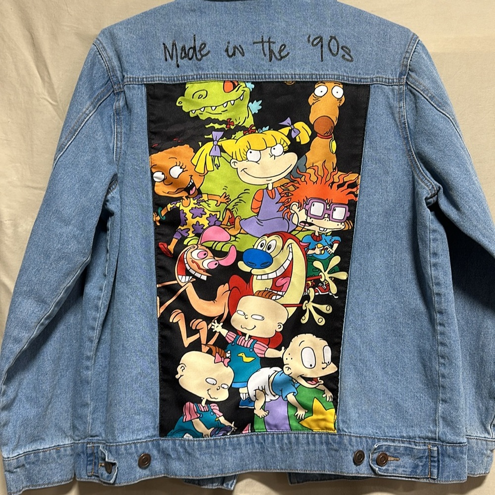 Nickelodeon Rugrats Unisex‎ Trucker Denim Jacket Light Blue Size M / Box 3-28